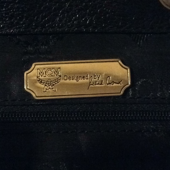 MCM Black Leather Backpack with Gold Hardware main image 8